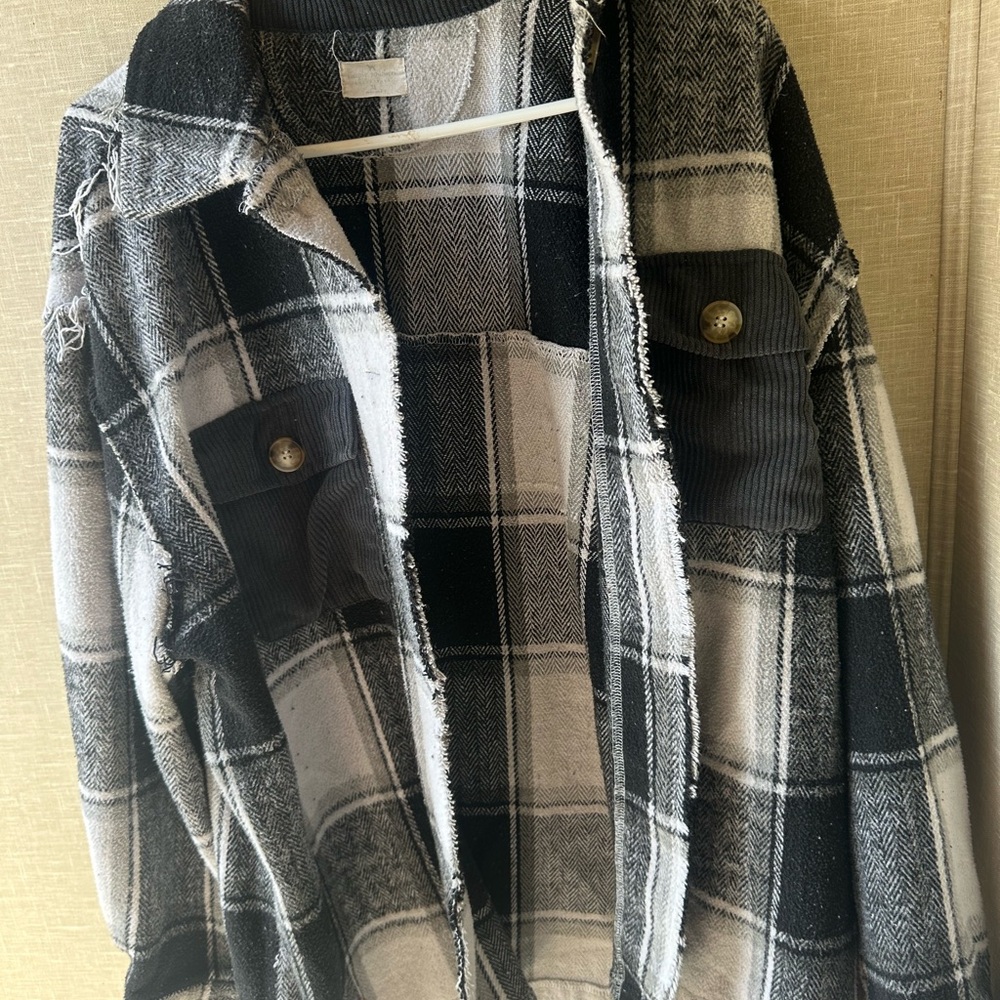 Simply Southern Plaid Black and White Jacket